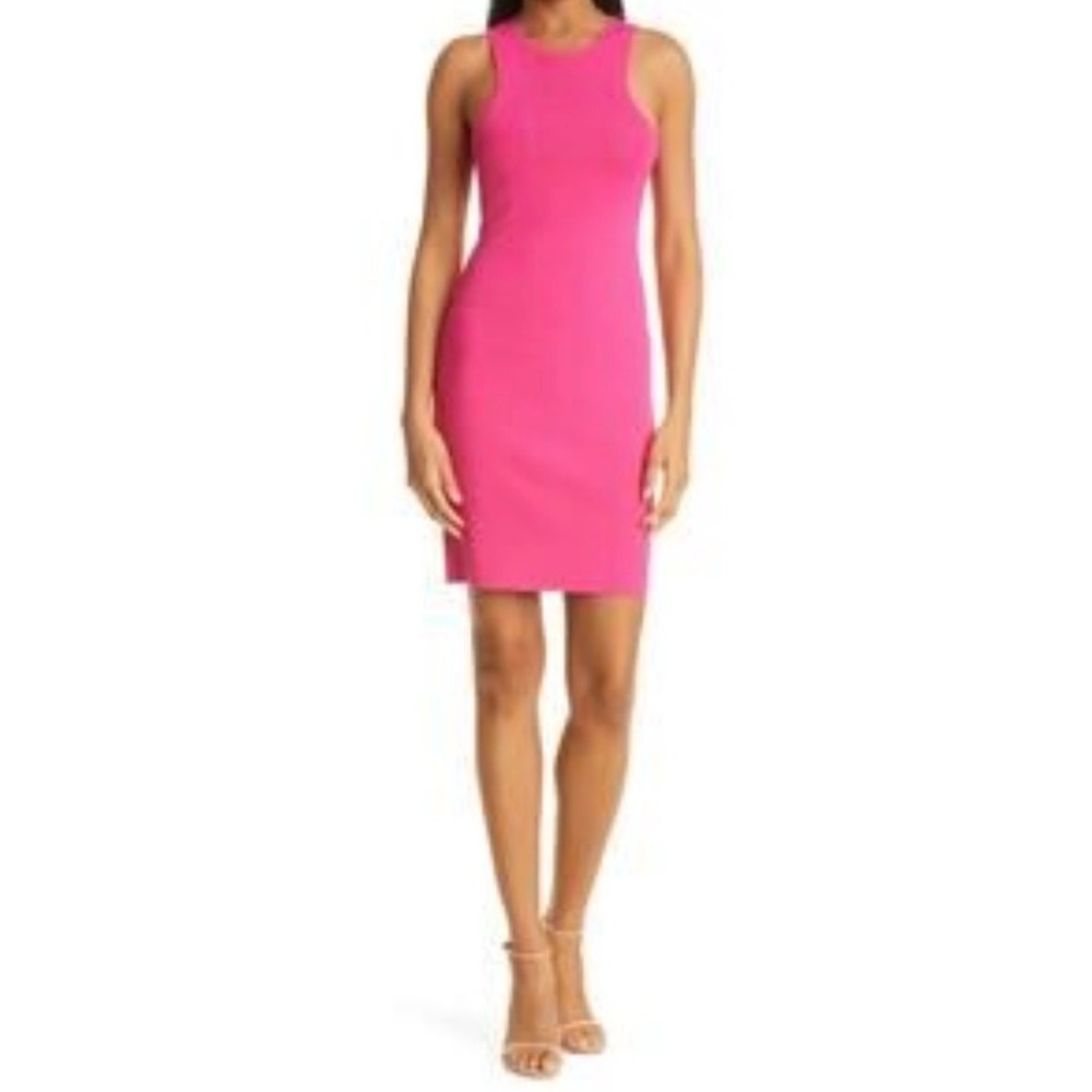 Mother of All Hot Pink Stretch Knit Sleeveless Bodycon Dress Size S
